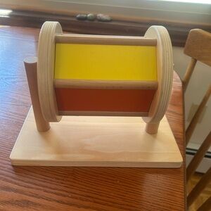 Montessori Spinning Drum with Mirror Panel